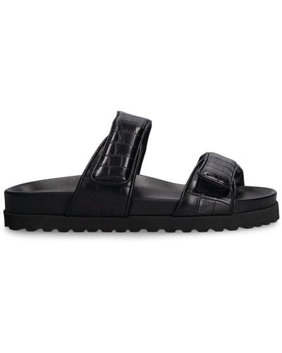 Gia Borghini 10Mm Leather Sandals - Black