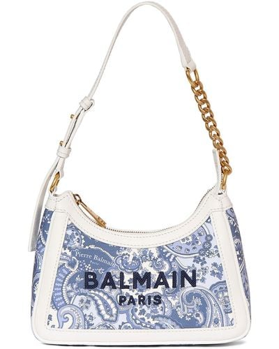 Balmain B-army Paisley-print Shoulder Bag - Blue