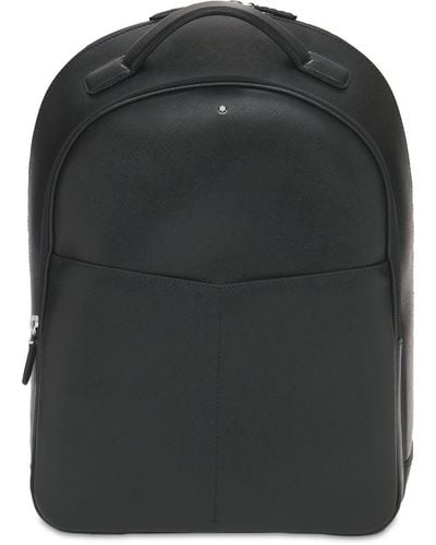 Montblanc Logo Leather Sartorial Small Backpack - Black
