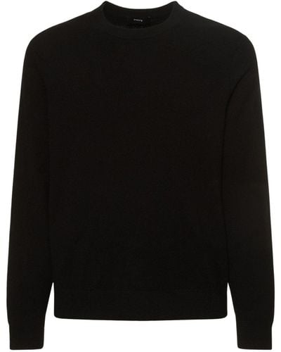 Theory Hilles Cashmere Knit Crewneck Sweater - Black