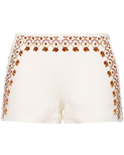 Ermanno Scervino Embroidered Shorts - Natural