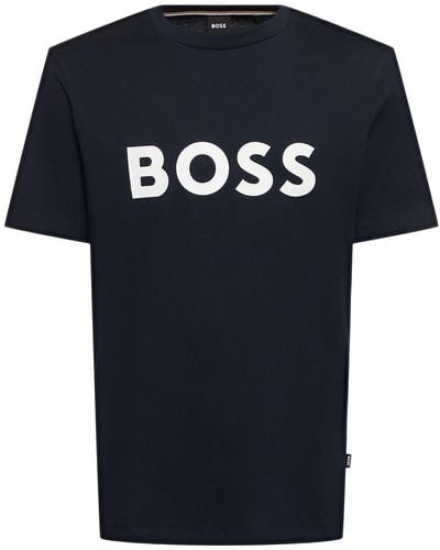 BOSS Tiburt 354 コットンtシャツ - ブルー