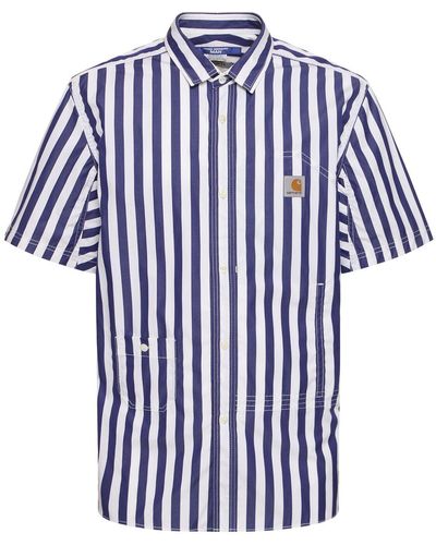 Junya Watanabe Carhartt Striped Cotton Shirt - Blue