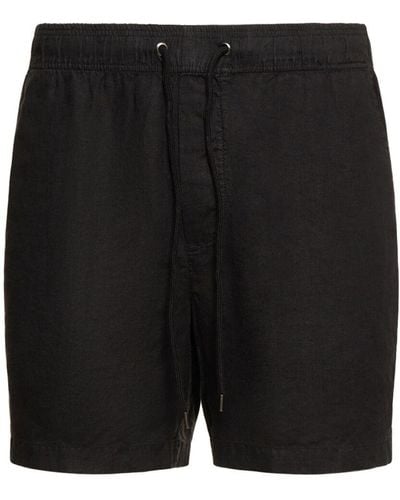 James Perse Shorts de lino - Negro
