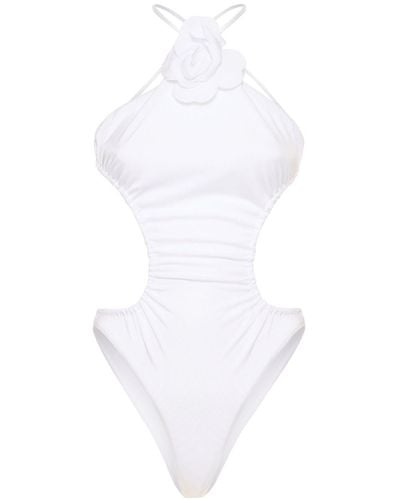 Philosophy Di Lorenzo Serafini One Piece Swimsuit W/ Rose Appliqué - White