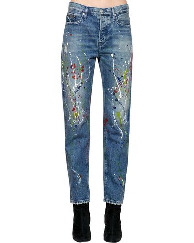 Calvin Klein Jeans Aus Denim Mit Farbspritzern - Blau