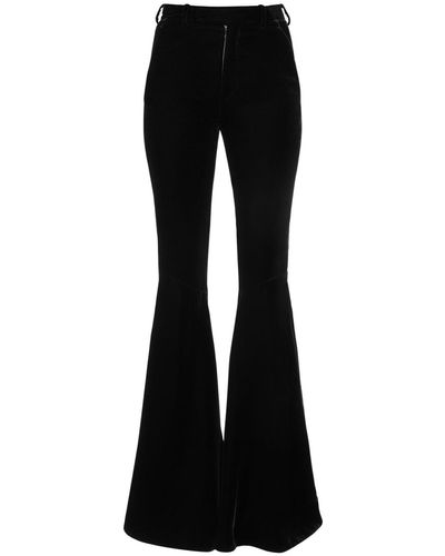 Saint Laurent Velvet Flared Pants - Black