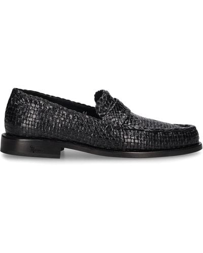 Marni 20Mm Woven Leather Loafers - Black