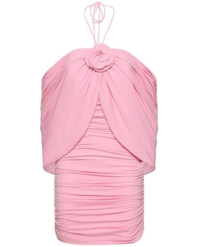 Magda Butrym Draped Jersey Mini Dress - Pink
