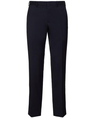 Brioni Pantalon en sergé de laine vail - Bleu