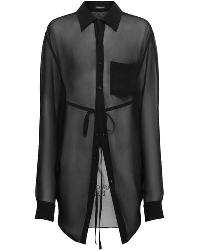 Ann Demeulemeester Camicia relaxed fit valere in seta - Nero