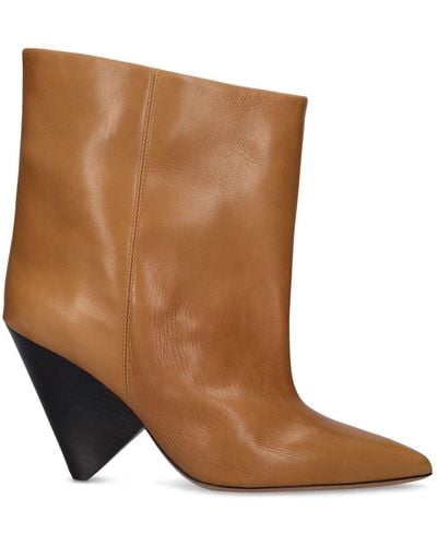 Isabel Marant 90Mm Miyako Leather Ankle Boots - Brown