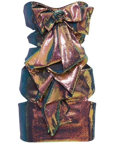 Alexandre Vauthier Robe courte en sequins avec nœuds - Multicolore