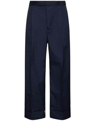 Thom Browne Pantalones de algodón - Azul