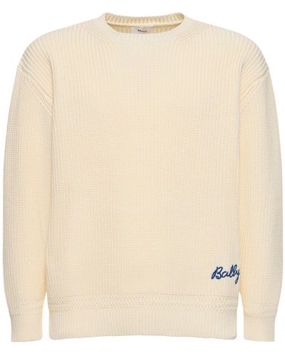 Bally Logo Cotton Sweater - Natural