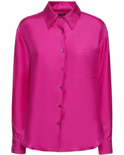 Héros Camisa de seda - Rosa