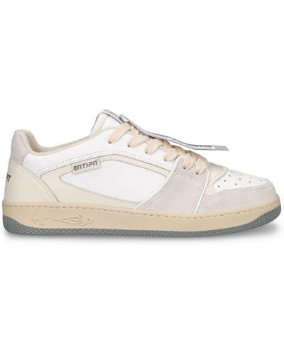 ENTERPRISE JAPAN Ej egg Tag Low Leather Trainers - White