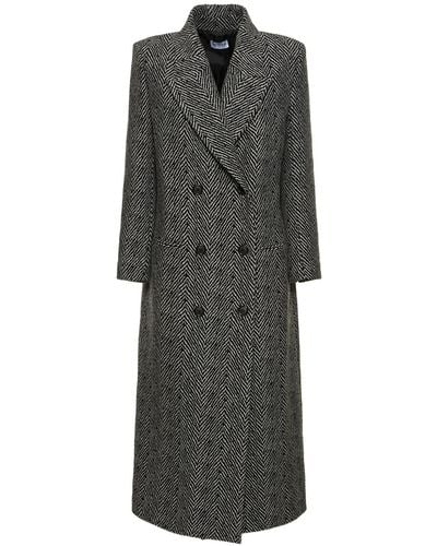 Musier Paris Ida Wool Blend Long Coat - Grey