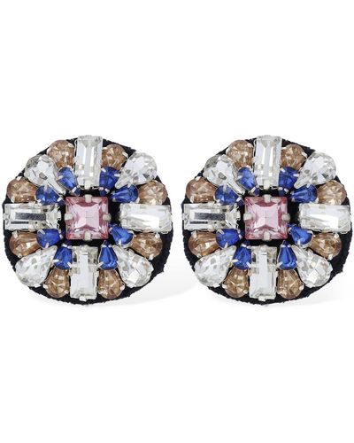 Moschino Boucles d'oreilles à clip en cristaux - Bleu
