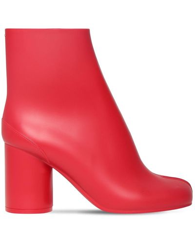 Maison Margiela 80mm Hohe Stiefeletten Aus Gummi "tabi" - Rot