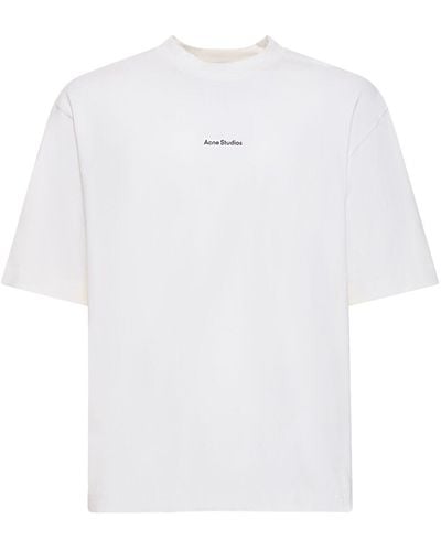 Acne Studios Camiseta de algodón con logo - Blanco