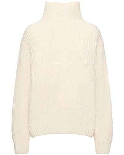 Anine Bing Sydney Alpaca Blend Turtleneck Sweater - White