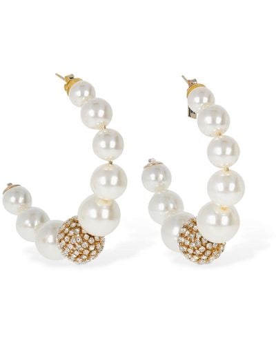 Rosantica Bucaneve Imitation Pearl Hoop Earrings - White