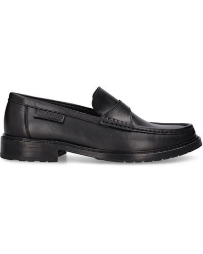 Moschino Leather Loafers - Black
