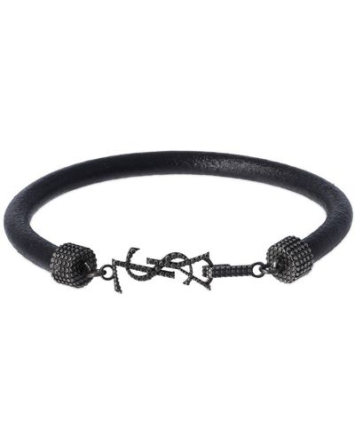 Saint Laurent Ysl leather bracelet - Nero