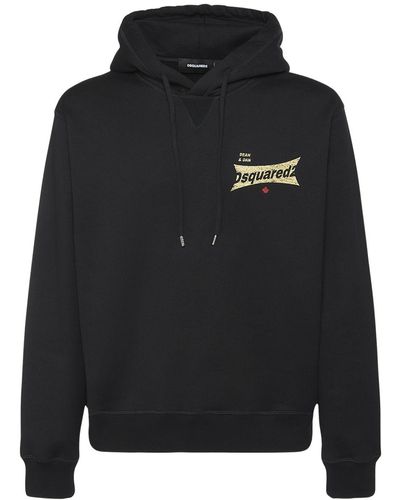 DSquared² Cool Fit Logo Cotton Hoodie - Black