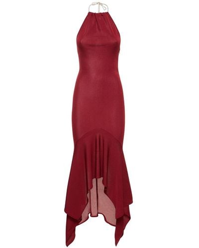 Alexandre Vauthier Viscose Jersey Long Halter Dress - Red