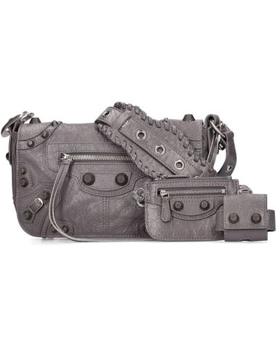 Balenciaga Xs Le Cagole Leather Bag - Gray