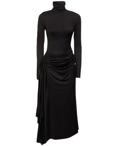 Victoria Beckham Lvr exclusive vestido midi de jersey brillante - Negro
