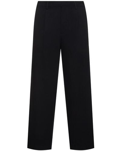 AURALEE Cotton & Silk Viyella Relaxed Fit Trousers - Blue