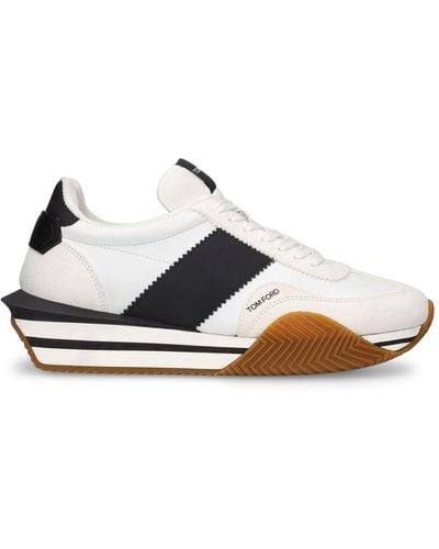 Tom Ford Sneakers de ante y techno - Blanco