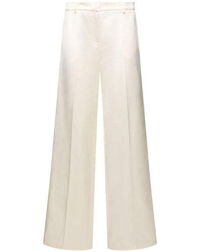 Magda Butrym Pantalones de satén - Blanco