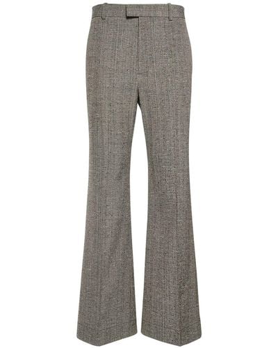 Bottega Veneta Flared Silk & Viscose Trousers - Grey
