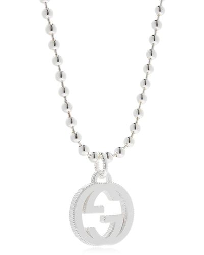 Gucci 45cm Interlocking G Necklace - White