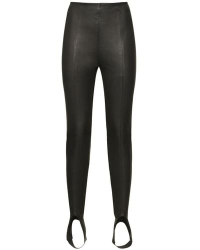 Balmain High-waisted Leather Pants - Black