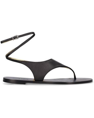 Paris Texas 5mm Amalfi Leather Flat Sandals - Black