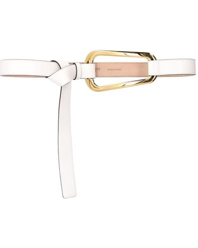 Michael Kors 40Mm Leather Belt W/ Loop - White