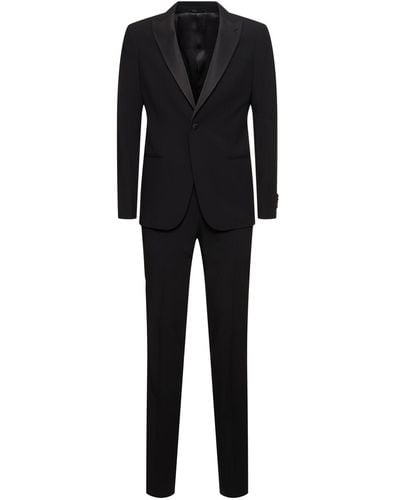 Giorgio Armani Wool Crepe Single Breast Suit - Black