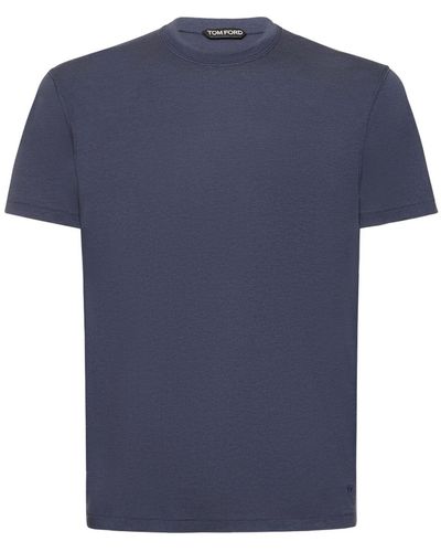 Tom Ford リヨセル&コットンtシャツ - ブルー