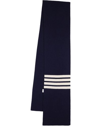 Thom Browne Rubbed Cashmere Scarf - Blue