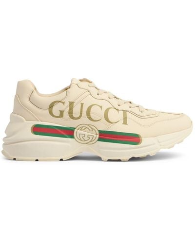 Gucci Sneaker Rhyton In Pelle Con Logo - Multicolore