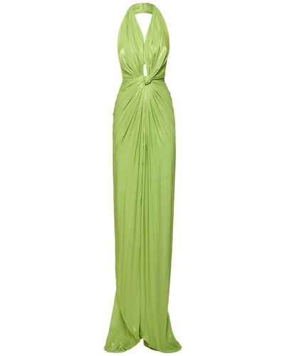 Costarellos Vestito colette in lurex georgette - Verde