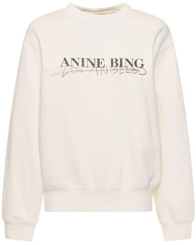 Anine Bing Ramona Doodle Cotton Sweatshirt - Natural