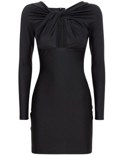 Coperni Twisted Cutout Jersey Mini Dress - Black