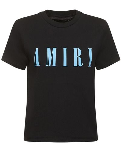 Amiri Logo Printed Cotton Jersey T-Shirt - Black