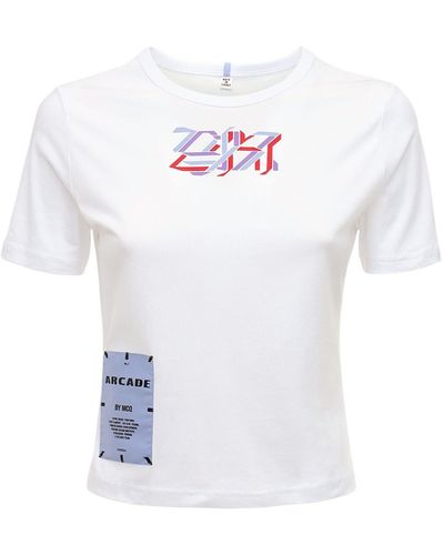 McQ T-shirt Slim Fit "arcade" In Jersey Di Cotone - Bianco